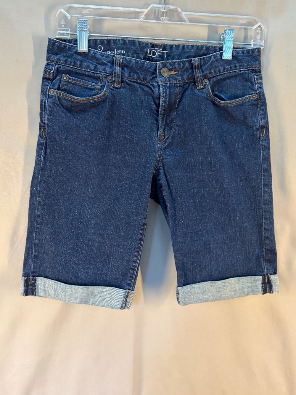 LOFT Modern Jean Shorts, Blue color - Size 2